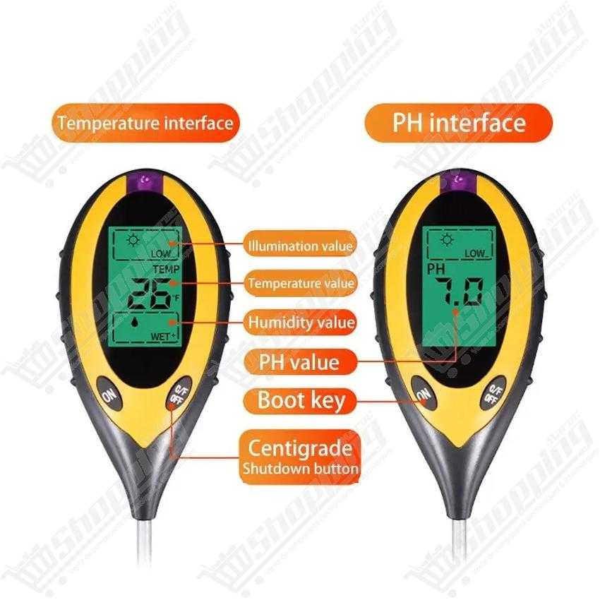 Testeur de sol 4 en 1 : pH, humidité, température et intensité lumineuse