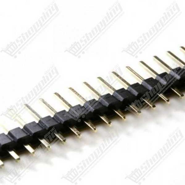 Barrette de pins mâle 1x40 simple rangée 2.54mm noir