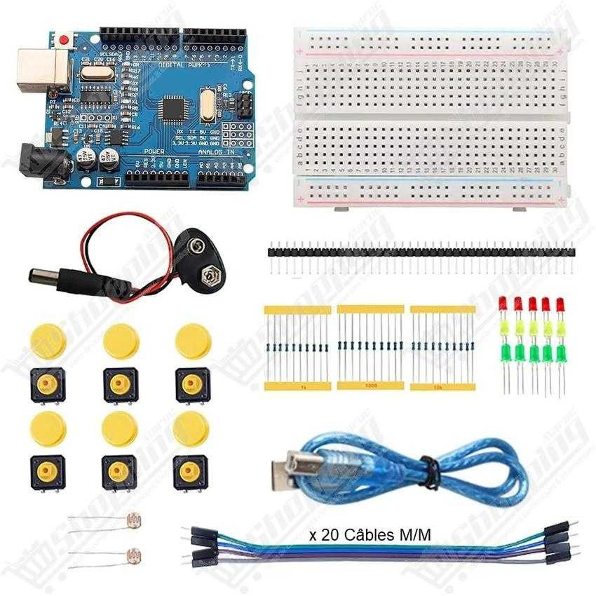 Kit de démarrage Arduino Uno SMD 12 en 1