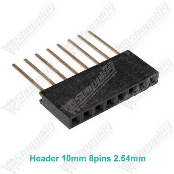Connecteur femelle empilable 8 pins 2.54mm 10mm