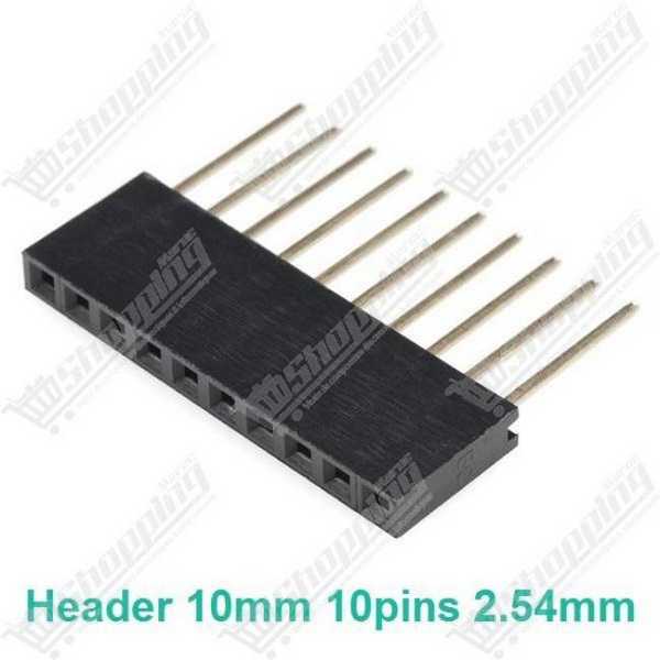 Header Femelle Empilable 2.54mm 10 Pins 10mm