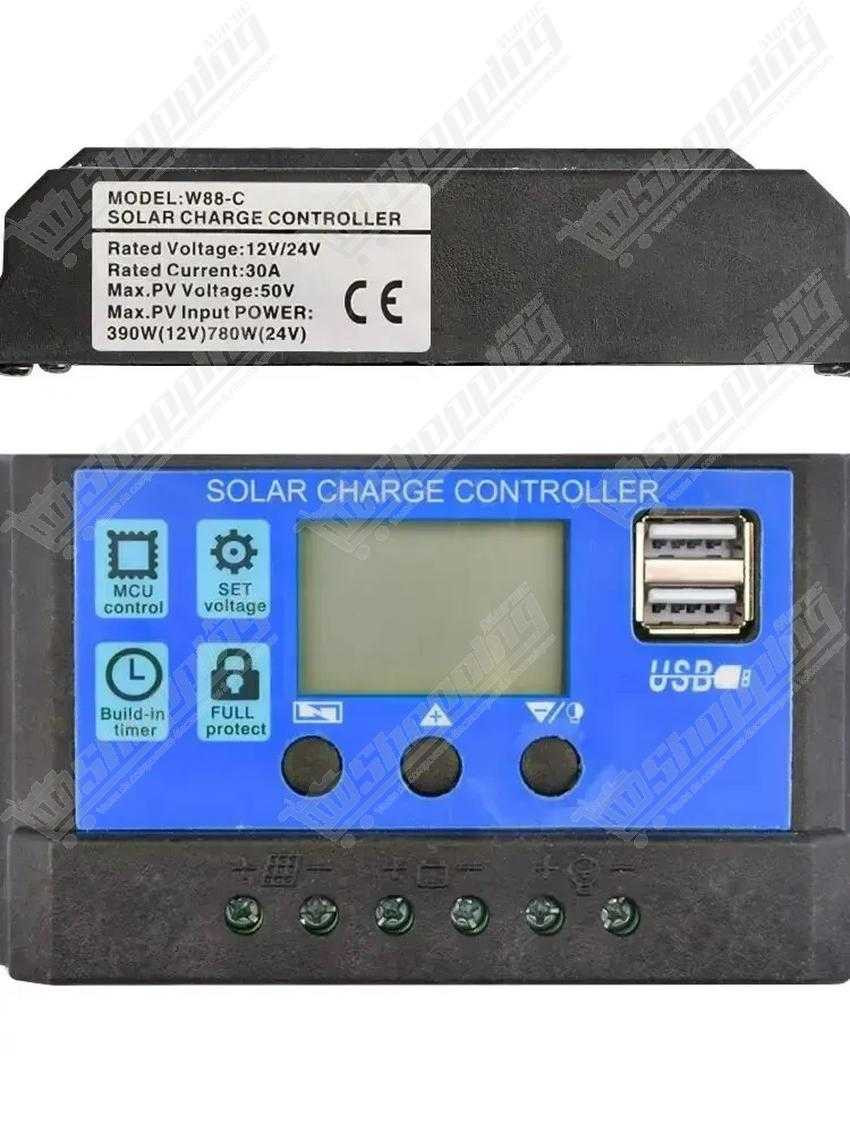 Régulateur de charge solaire 12V/24V 30A
