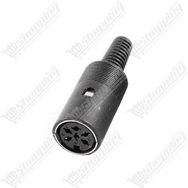 Connecteur DIN 6 pins femelle avec boîtier plastique
