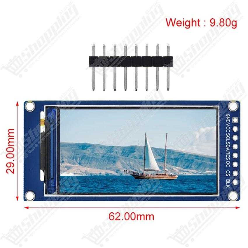 Écran LCD TFT IPS 1.9 pouces 170x320 ST7789 Couleur HD