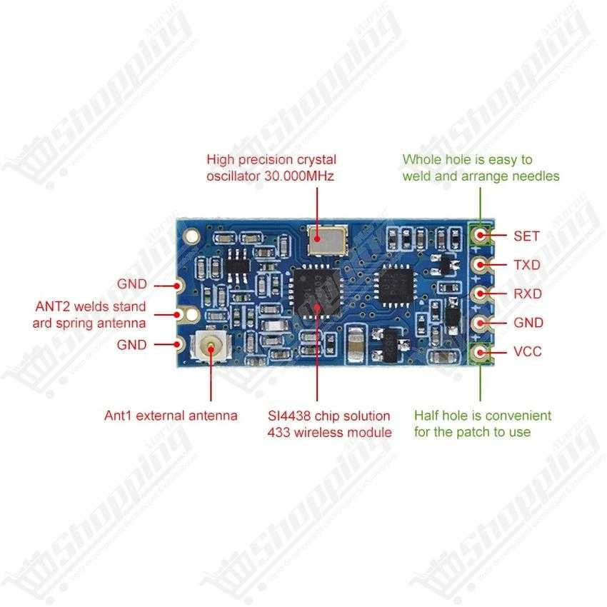 Module émetteur-récepteur sans fil HC-12 SI4438 433MHz