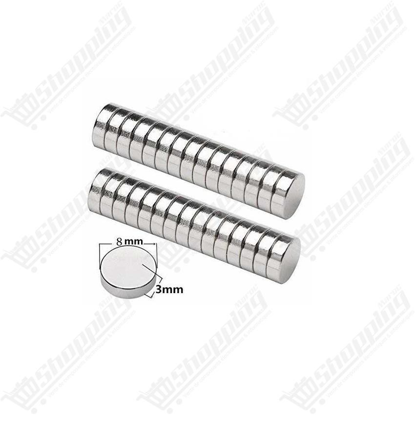 1 Pièce Aimant néodyme rond 8x3mm