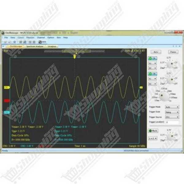 Oscilloscope numérique USB INSTRUSTAR ISDS205A, 2 canaux, 20 MHz, 48 MSa/s