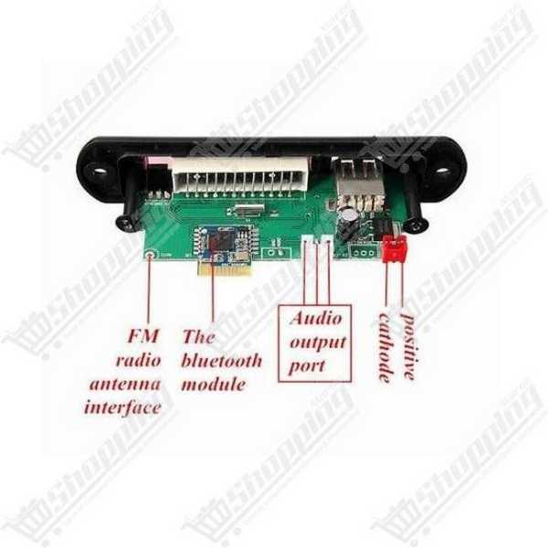 Module décodeur MP3 Bluetooth USB SD FM avec télécommande