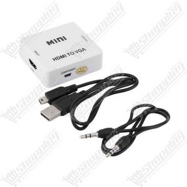 Convertisseur Mini HDMI vers VGA avec audio
