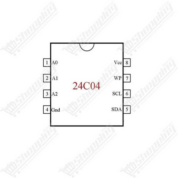Mémoire EEPROM Atmel 24C04 4Kb DIP-8