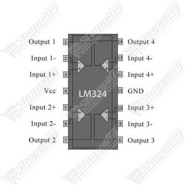 Circuit Intégré LM324 Amplificateur Opérationnel DIP-14