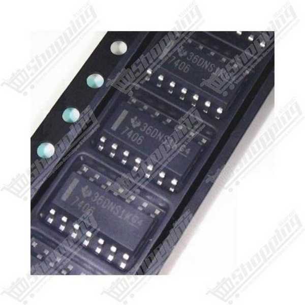 Circuit Intégré 74LS06 Inverseur Hex avec Sorties à Collecteur Ouvert SMD SOP-14